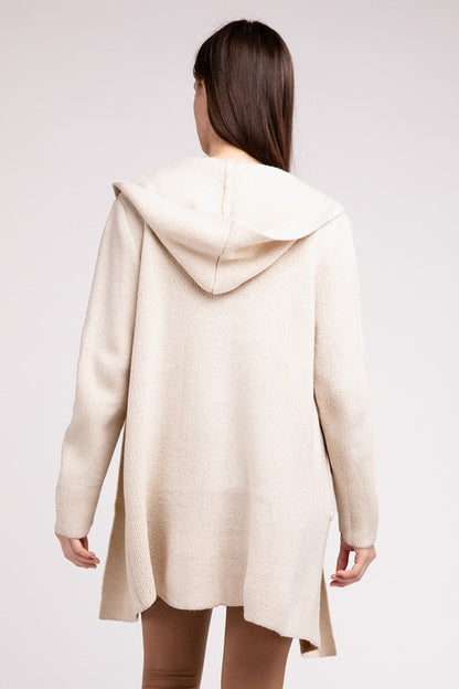 Hooded Open Front Cardigan