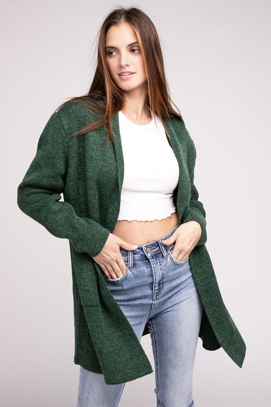 Hooded Open Front Cardigan