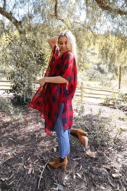 Lightweight Buffalo Check Kimono