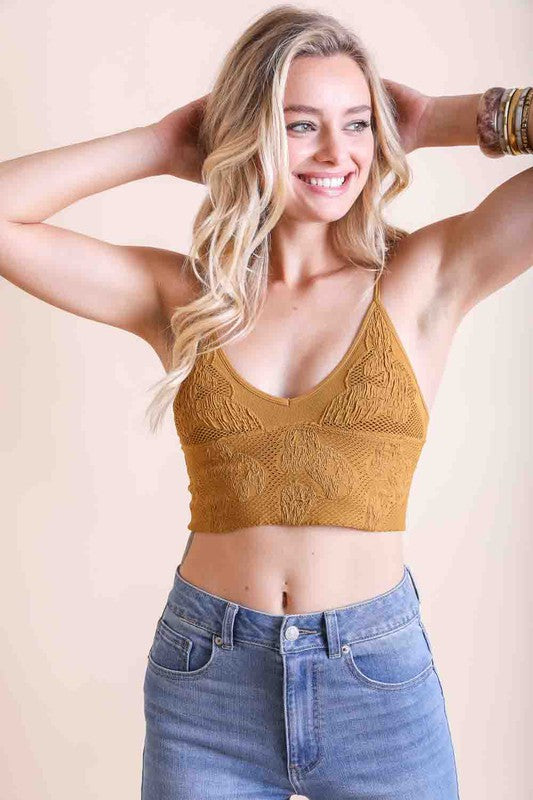 Seamless Padded Textured Bralette