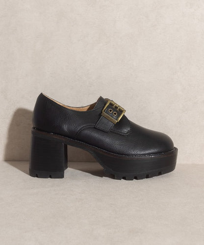 Sarah - Buckled Platform Loafers