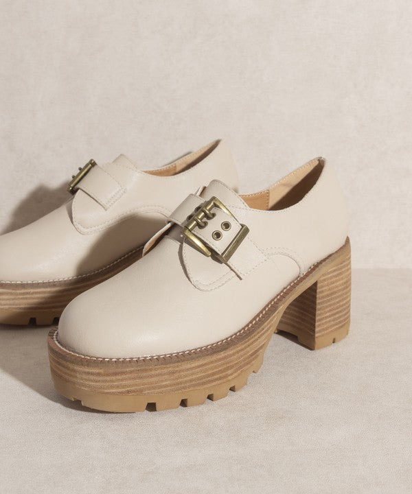 Sarah - Buckled Platform Loafers