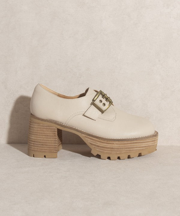 Sarah - Buckled Platform Loafers