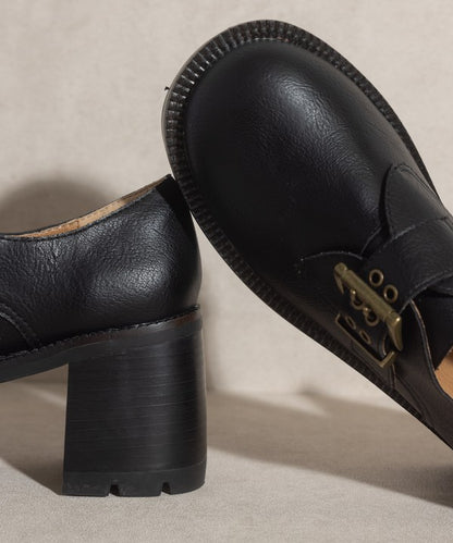 Sarah - Buckled Platform Loafers