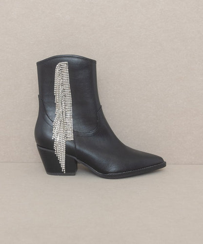 Rowan - Rhinestone Fringe Boot