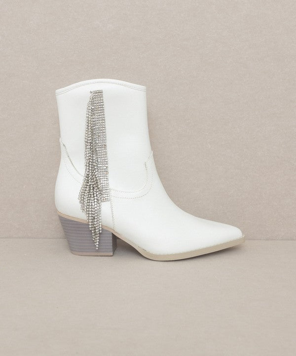 Rowan - Rhinestone Fringe Boot