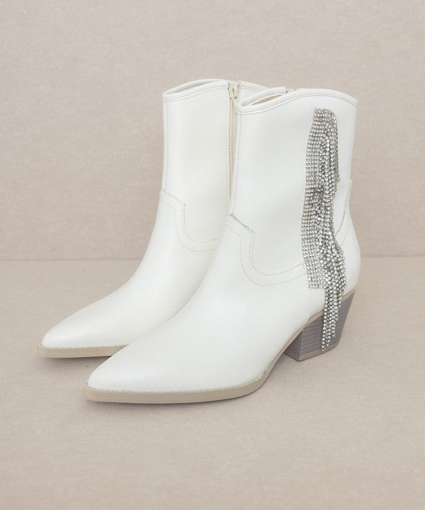 Rowan - Rhinestone Fringe Boot