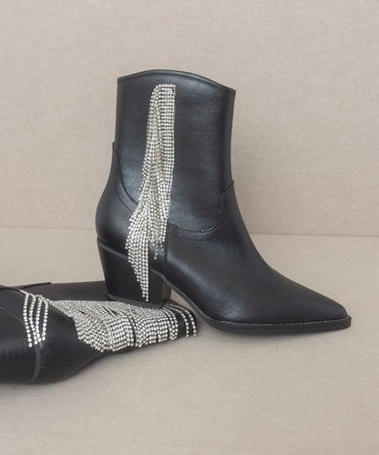 Rowan - Rhinestone Fringe Boot