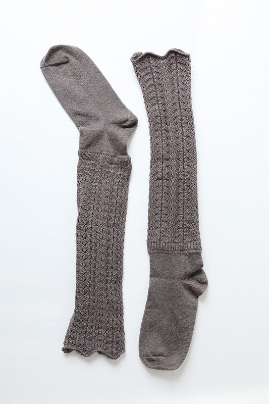 Shell Stitch Crew Socks