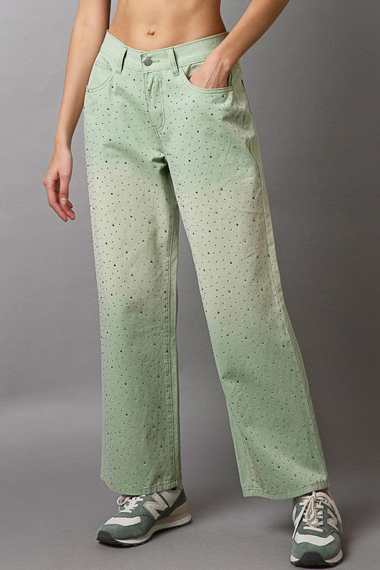 Embellishments Gradient Wide Leg Pants