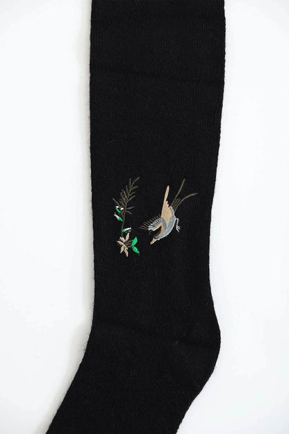 Hummingbird Wool Knee High Socks