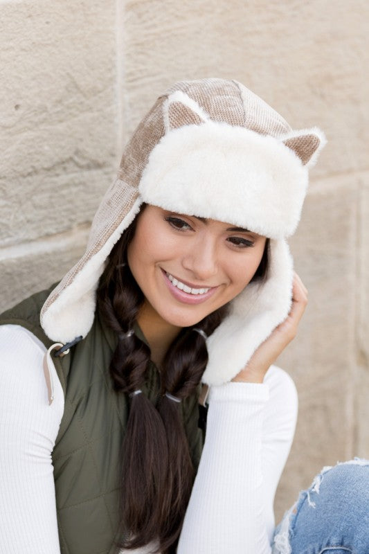 Kitten Ear Trapper Hat