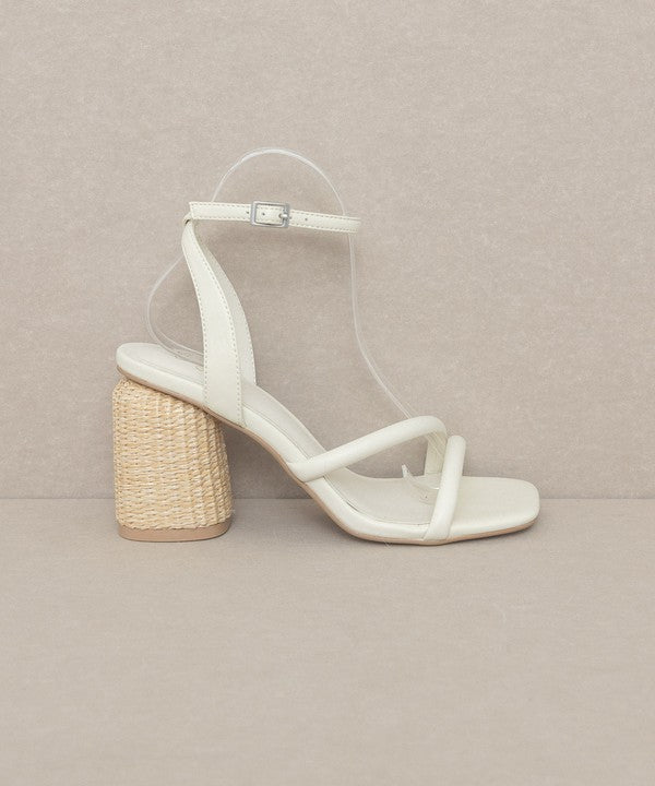 Alaia - Strappy Raffia Heel Sandal