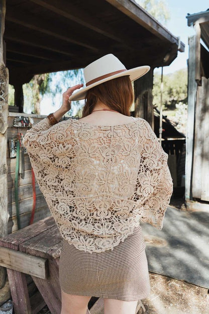 Crochet Floral Petal Kimono Wrap