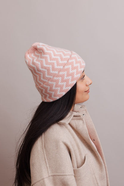 Zigzag Knit Beanies