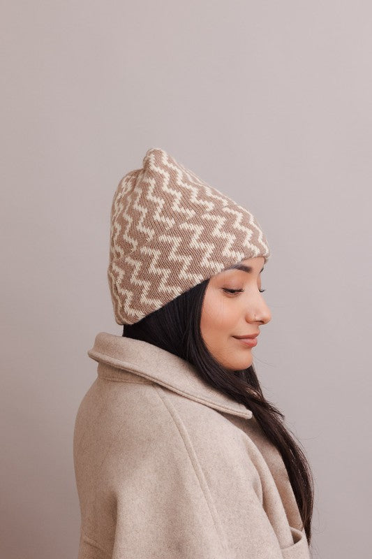 Zigzag Knit Beanies