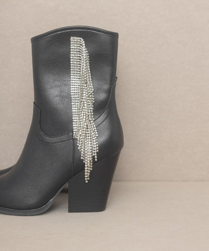 Kai - Rhinestone Fringe Boots