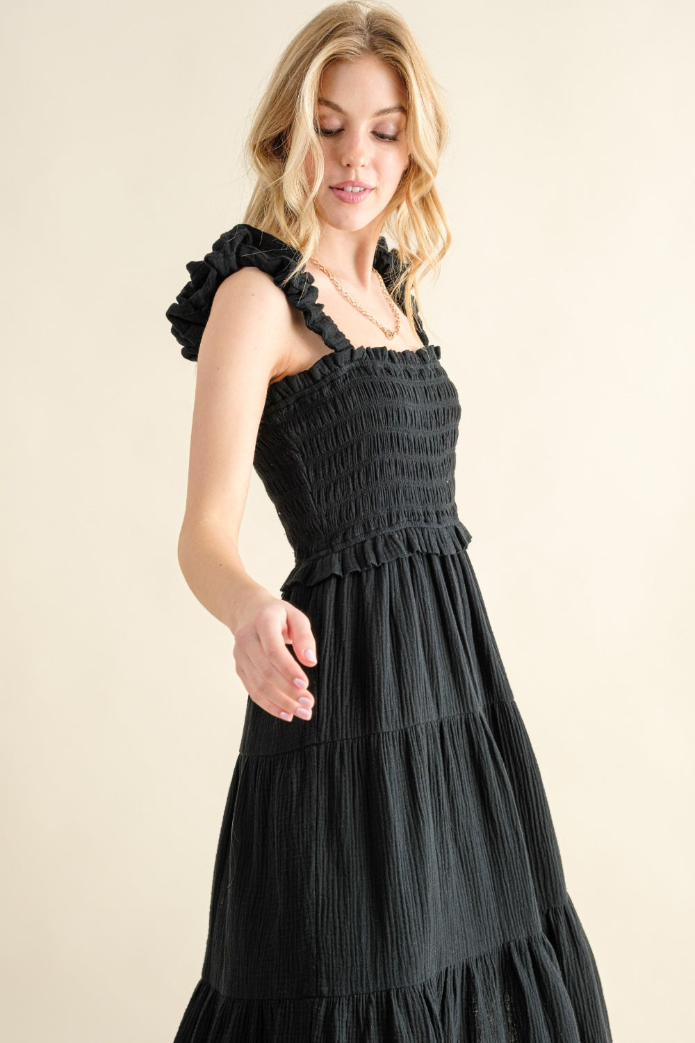 Smocked Ruffled Tiered Maxi Dress