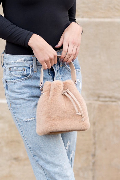 Elle Convertible Fuzzy Top Handle Crossbody