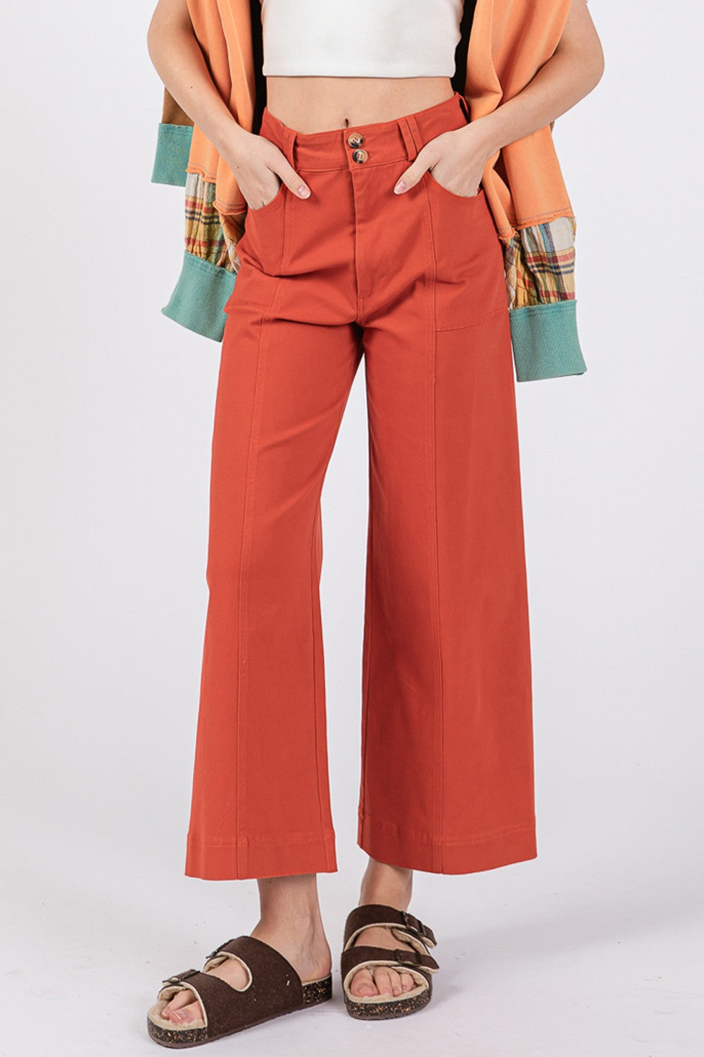 Wide Leg Cropped Pants