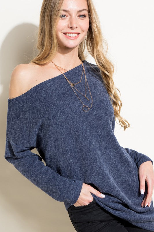 Plus Day-to-Night One Shoulder Knit Top