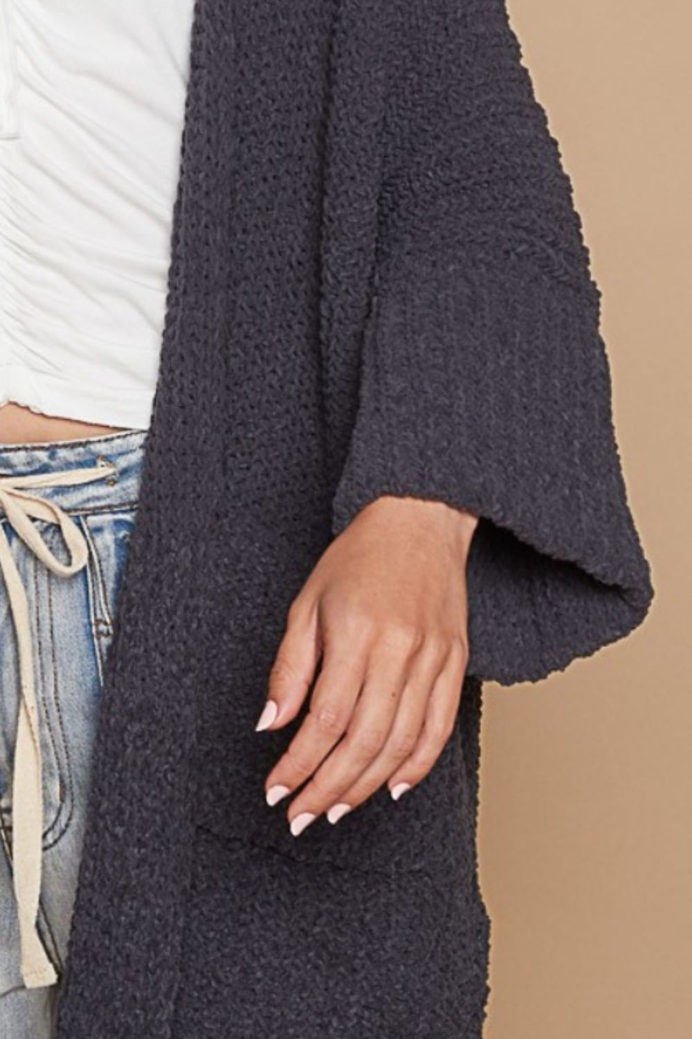 Open Front Sweater Cardigan with Pockets