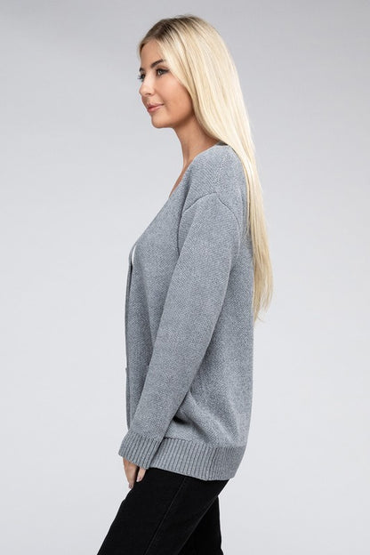 Melange Open Front  Cardigan