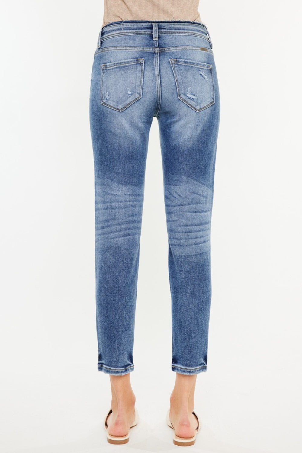 Kancan High Rise Distressed Straight Mom Jeans