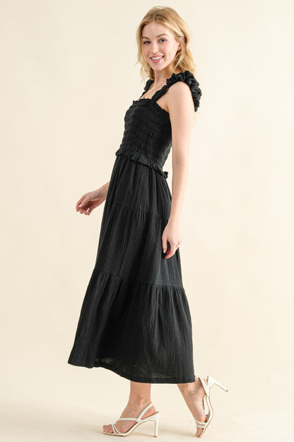 Smocked Ruffled Tiered Maxi Dress