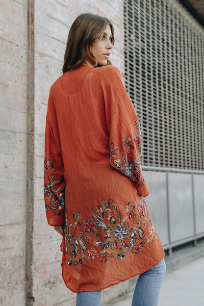 Long Floral Kimono