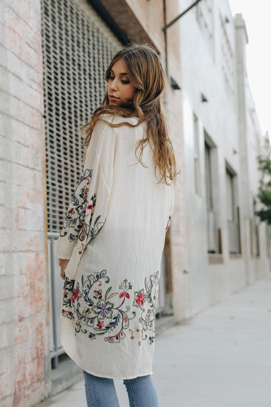 Long Floral Kimono