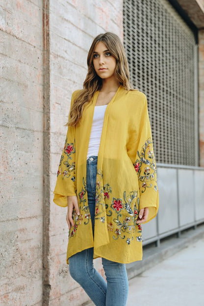 Long Floral Kimono