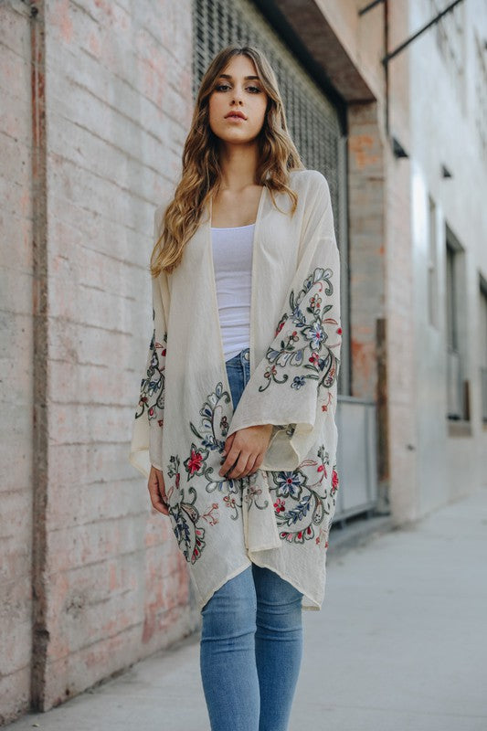 Long Floral Kimono