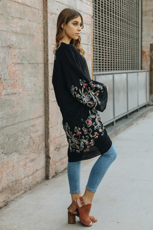 Long Floral Kimono