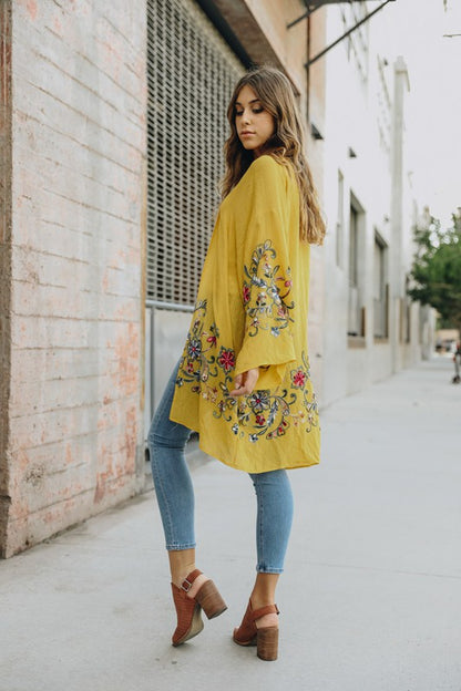 Long Floral Kimono