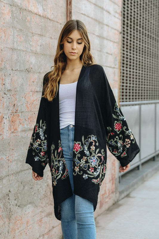 Long Floral Kimono