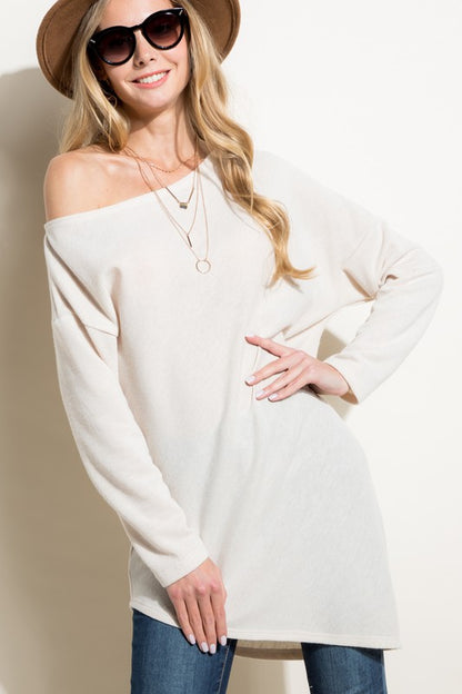 Plus Day-to-Night One Shoulder Knit Top