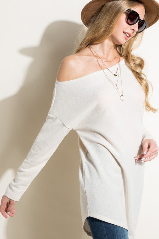 Plus Day-to-Night One Shoulder Knit Top