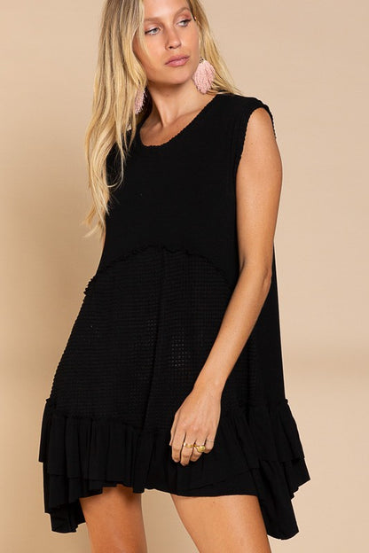 Sleeveless Ruffle Hem Dress