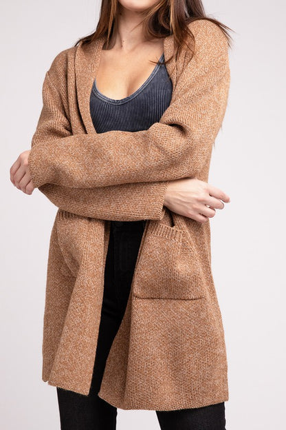 Hooded Open Front Cardigan