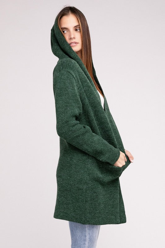 Hooded Open Front Cardigan