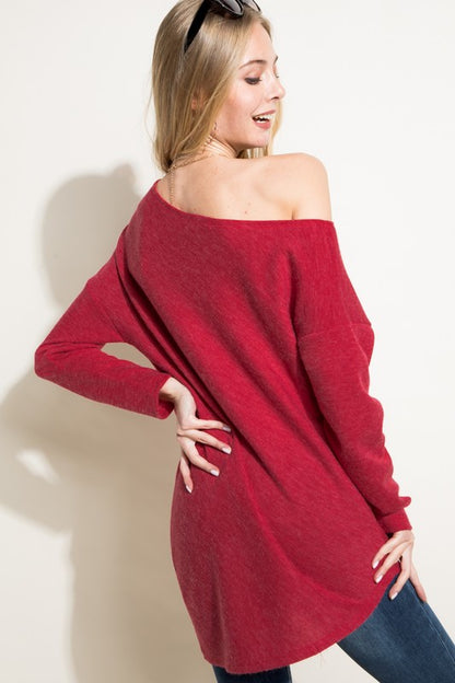 Plus Day-to-Night One Shoulder Knit Top