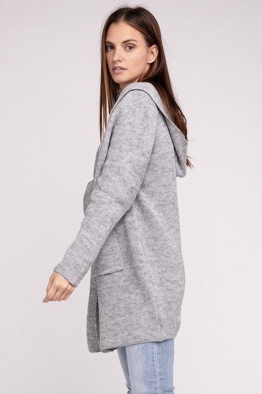 Hooded Open Front Cardigan