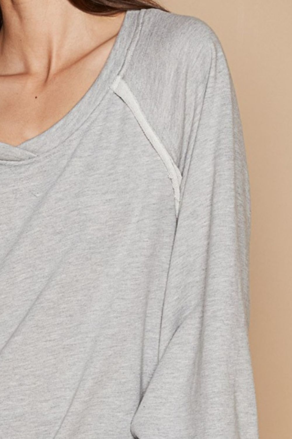 Back Cross Strap Detail Balloon Sleeve Sweatshirt