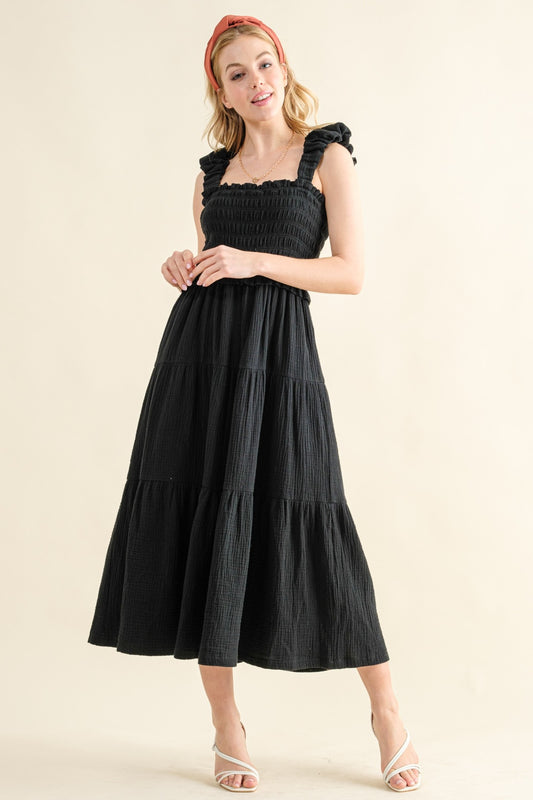 Smocked Ruffled Tiered Maxi Dress