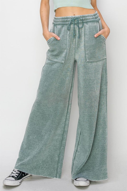 High Rise Wide Leg Drawstring Sweatpants